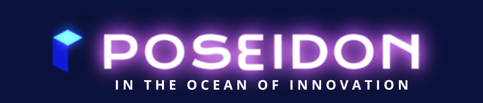 Poseidon Corp logo en arrière-plan